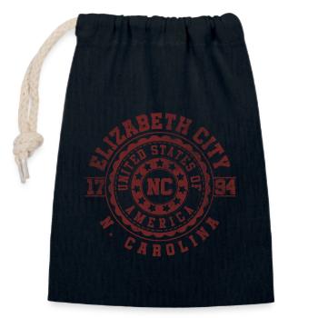 Elizabeth City, Caroline du Nord | Cadeau de voyage en Caroline du Nord - Sac cadeau en coton avec cordon (14 x 20 cm) - bleu marine - Devant