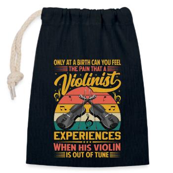 Violoniste-Musicien-Musicien-Musicien-Musicien-Vêtements - Sac cadeau en coton avec cordon (14 x 20 cm) - bleu marine - Devant