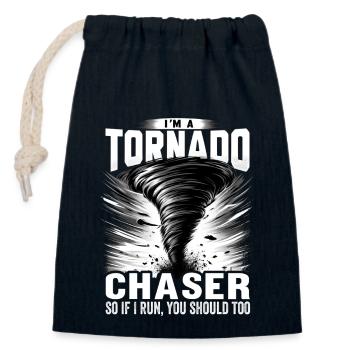 Tenue de chasseur de tempête de chasseur de tornade météorologique - Sac cadeau en coton avec cordon (14 x 20 cm) - bleu marine - Devant