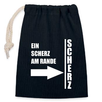 A Joke on the Edge - Humour amusant Ironie amusante - Sac cadeau en coton avec cordon (14 x 20 cm) - bleu marine - Devant