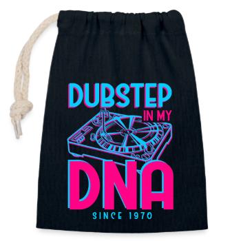 Dubstep 1970 - Closable cotton gift bag (14x20cm) - navy - Front