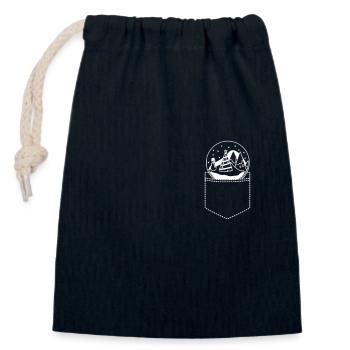 Boule de Noël Noël - Sac cadeau en coton avec cordon (14 x 20 cm) - bleu marine - Devant