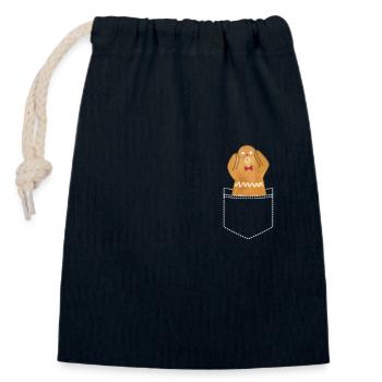 Biscuit - Closable cotton gift bag (14x20cm) - navy - Front