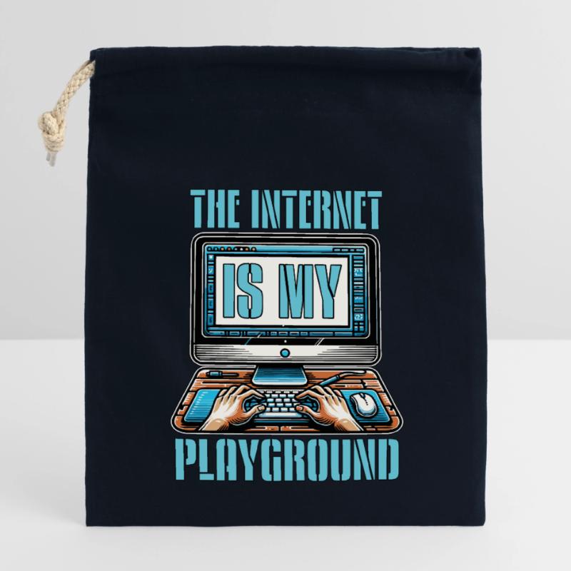 Coder The Internet Is My Playground Web Developer Closable cotton gift bag (14x20cm)