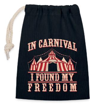 C’est au carnaval que j’ai trouvé mon artiste de cirque de la liberté - Sac cadeau en coton avec cordon (14 x 20 cm) - bleu marine - Devant
