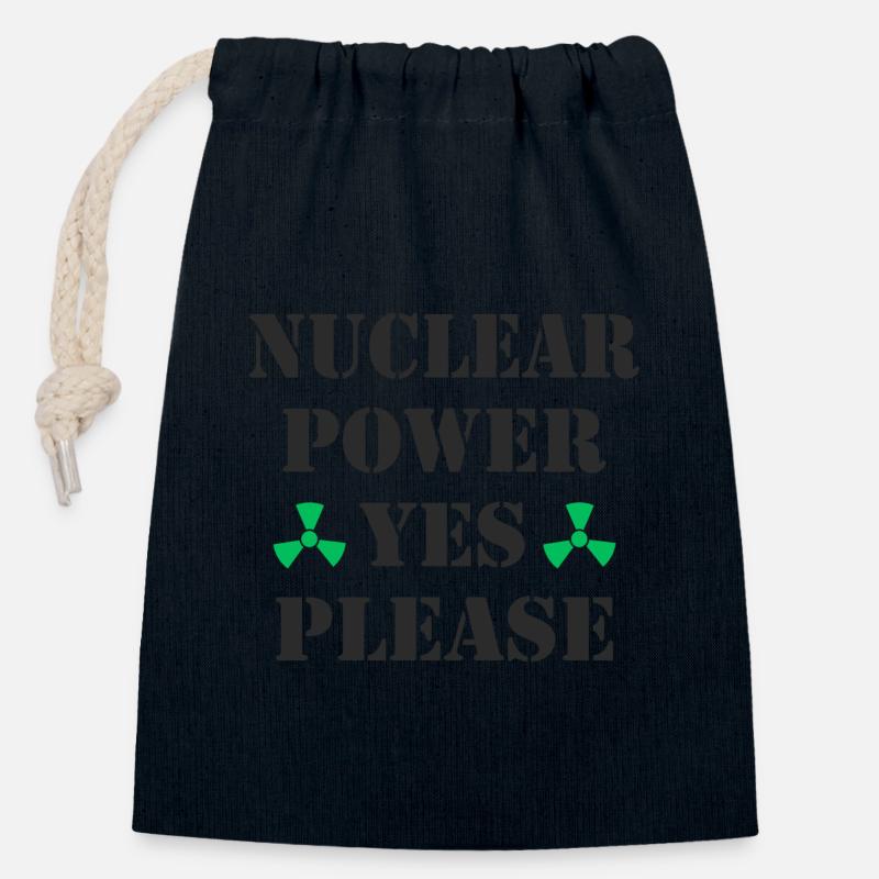 Atomkraft, Ja bitte, Kernenergie - Verschließbarer Geschenkbeutel aus Baumwolle (14x20cm) - Navy