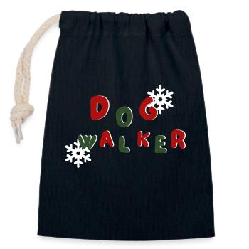 Gassi - Weihnachten - Hundeliebhaber - Dogmas - Verschließbarer Geschenkbeutel aus Baumwolle (14x20cm) - Navy - Vorne