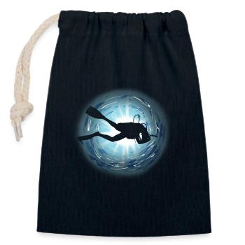 diver - Sac cadeau en coton avec cordon (14 x 20 cm) - bleu marine - Devant