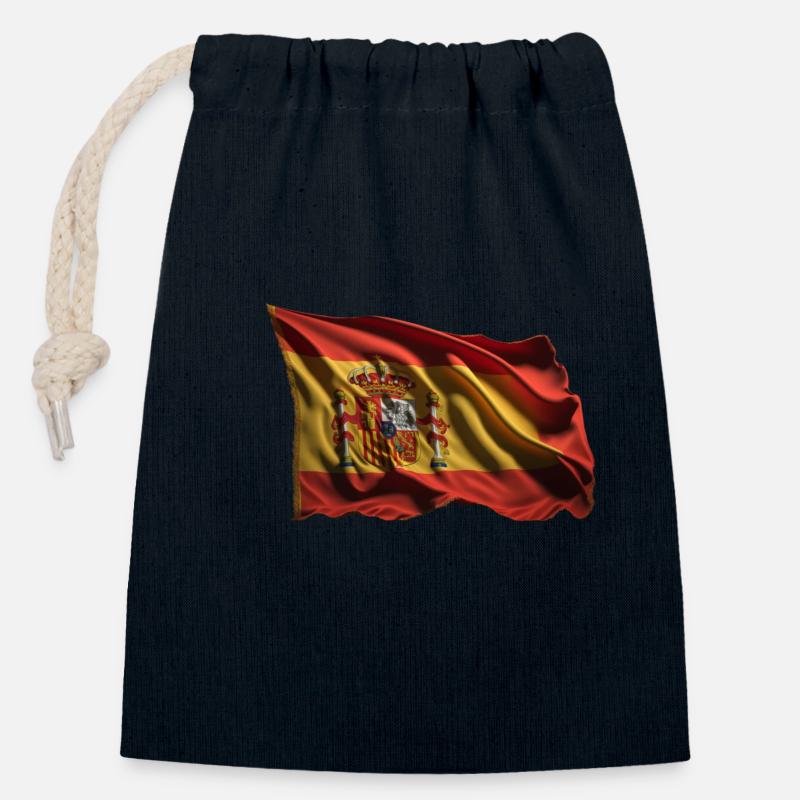 Drapeau de l’Espagne - Sac cadeau en coton avec cordon (14 x 20 cm) - bleu marine