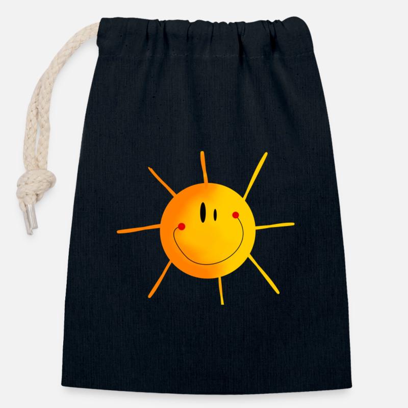 sonne - Verschließbarer Geschenkbeutel aus Baumwolle (14x20cm) - Navy