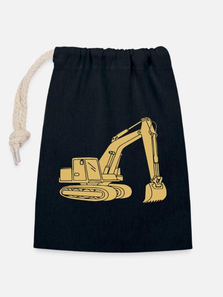 Bagger Silhouette Baugeräteführer Tiefbau - Verschließbarer Geschenkbeutel aus Baumwolle (14x20cm) - Navy