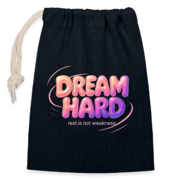 Dream Hard - Verschließbarer Geschenkbeutel aus Baumwolle (14x20cm) - Navy - Vorne