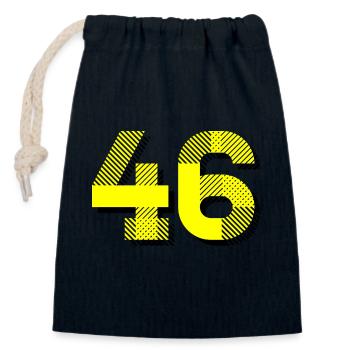 ISSUE 46 YELLOW - Closable cotton gift bag (14x20cm) - navy - Front