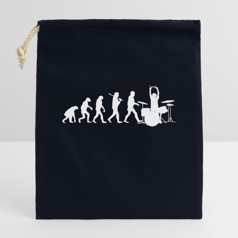EVOLUTION - Drummer - Schlagzeug Verschließbarer Geschenkbeutel aus Baumwolle (14x20cm)