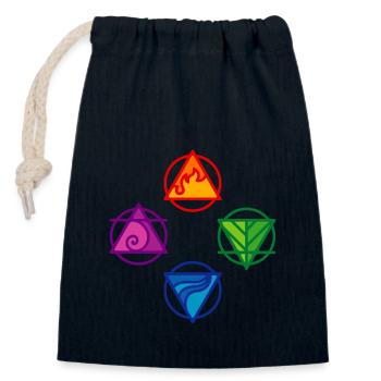 4 ELEMENTS - Closable cotton gift bag (14x20cm) - navy - Front