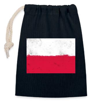 Flag of Polish - Closable cotton gift bag (14x20cm) - navy - Front