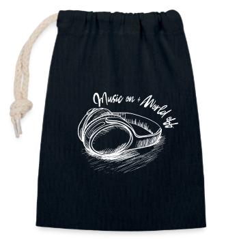 Musique activée - World Off - Sac cadeau en coton avec cordon (14 x 20 cm) - bleu marine - Devant