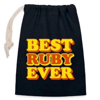 Ruby First Name Funny Gift - Closable cotton gift bag (14x20cm) - navy - Front