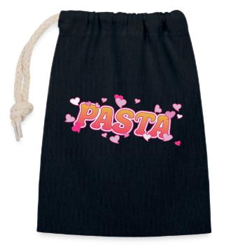 Pasta Love Noodle et Pasta Design - Sac cadeau en coton avec cordon (14 x 20 cm) - bleu marine - Devant