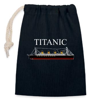 Titanic - Closable cotton gift bag (14x20cm) - navy - Front