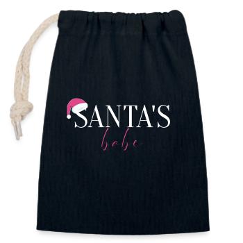 Santa's Babe - For the Modern Woman - Christmas - Closable cotton gift bag (14x20cm) - navy - Front