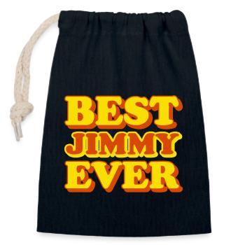 Cadeau amusant avec prénom Jimmy - Sac cadeau en coton avec cordon (14 x 20 cm) - bleu marine - Devant