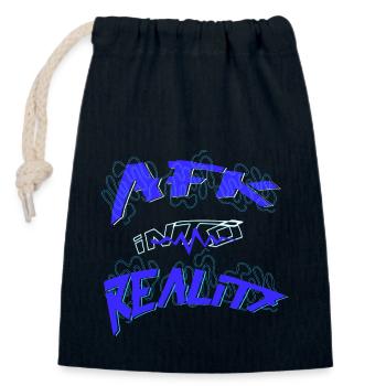 AFK dans la réalité Gamer - Sac cadeau en coton avec cordon (14 x 20 cm) - bleu marine - Devant
