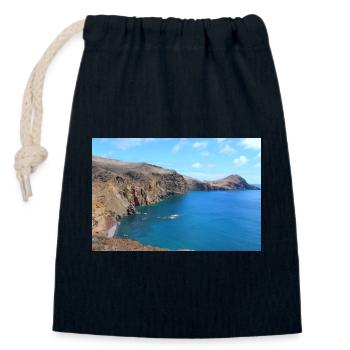 Affiche Madère Portugal - Sac cadeau en coton avec cordon (14 x 20 cm) - bleu marine - Devant