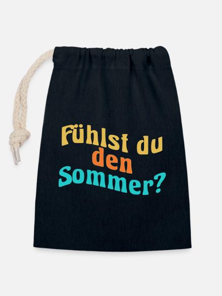 Fühlst du den Sommer? - Verschließbarer Geschenkbeutel aus Baumwolle (14x20cm) - Navy