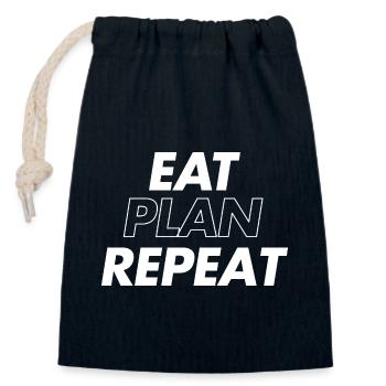 Planificateur de repas Tee Diet Food Planner Chemise - Sac cadeau en coton avec cordon (14 x 20 cm) - bleu marine - Devant