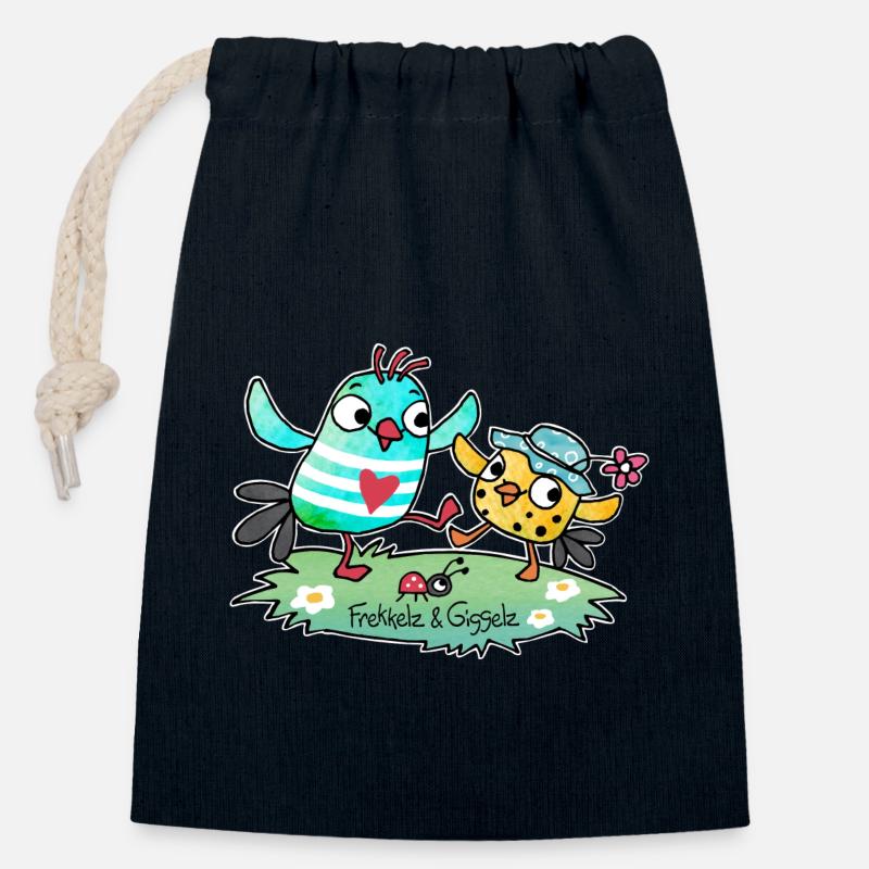 Raise your hands - Closable cotton gift bag (14x20cm) - navy
