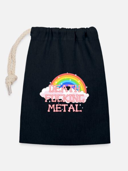 Death Fucking Metal - Verschließbarer Geschenkbeutel aus Baumwolle (14x20cm) - Navy