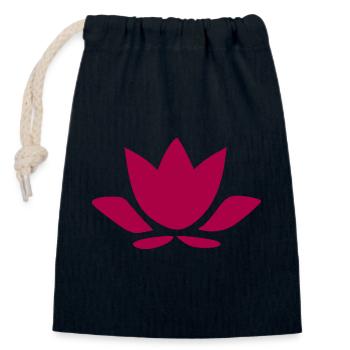 Lotus Flower Lotus Flower Yoga Symbols - Closable cotton gift bag (14x20cm) - navy - Front