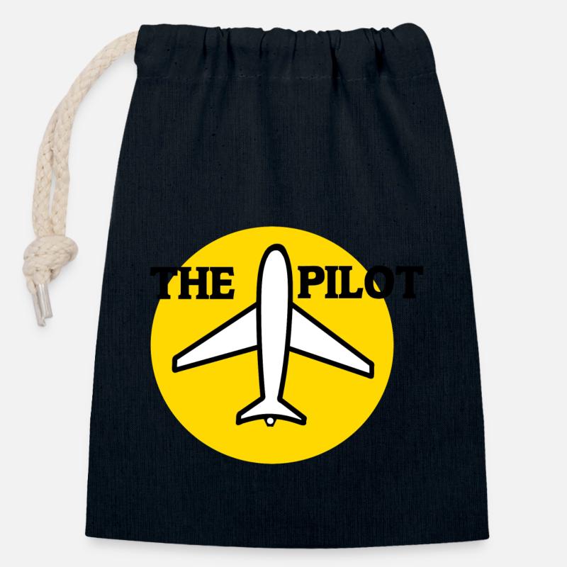THE PILOT - Verschließbarer Geschenkbeutel aus Baumwolle (14x20cm) - Navy
