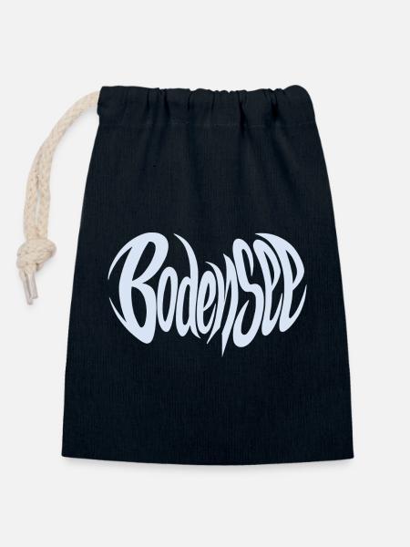Bodensee Schriftzug - Verschließbarer Geschenkbeutel aus Baumwolle (14x20cm) - Navy