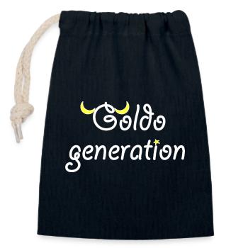 Goldo generation - Closable cotton gift bag (14x20cm) - navy - Front