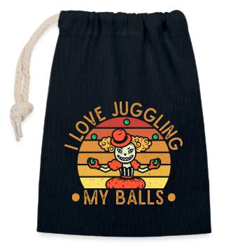 J’aime jongler avec les balles Idée cadeau artiste de cirque - Sac cadeau en coton avec cordon (14 x 20 cm) - bleu marine - Devant