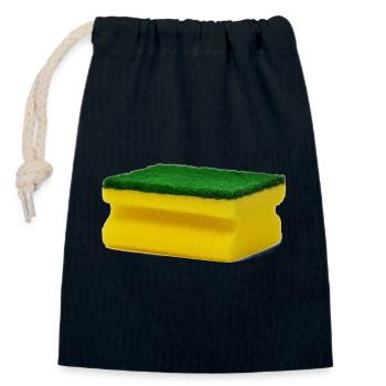 L’éponge - Sac cadeau en coton avec cordon (14 x 20 cm) - bleu marine - Devant
