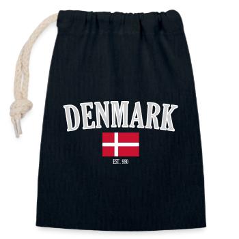 Danemark depuis 980 – nostalgie de la Scandinavie - Sac cadeau en coton avec cordon (14 x 20 cm) - bleu marine - Devant