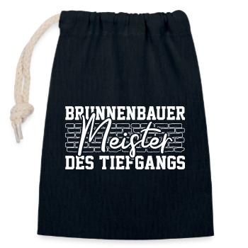 Well Construction Master of Depth Well Builder Idea - Closable cotton gift bag (14x20cm) - navy - Front