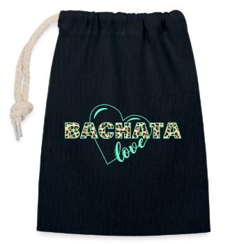 Bachata Love Imprimé Animal - Sac cadeau en coton avec cordon (14 x 20 cm) - bleu marine - Devant