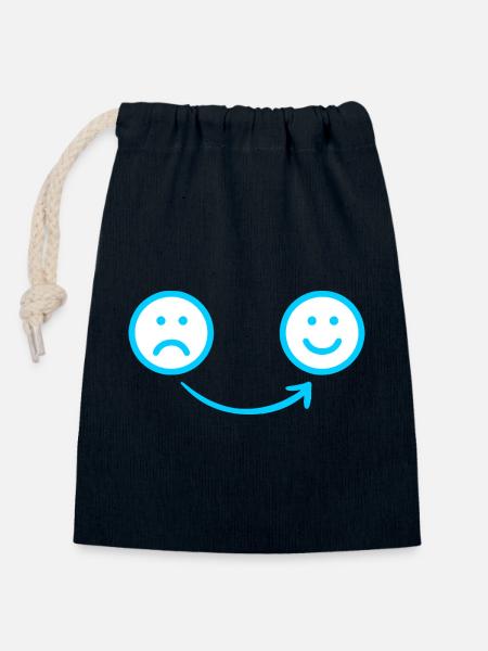 Smilie Colon - Verschließbarer Geschenkbeutel aus Baumwolle (14x20cm) - Navy