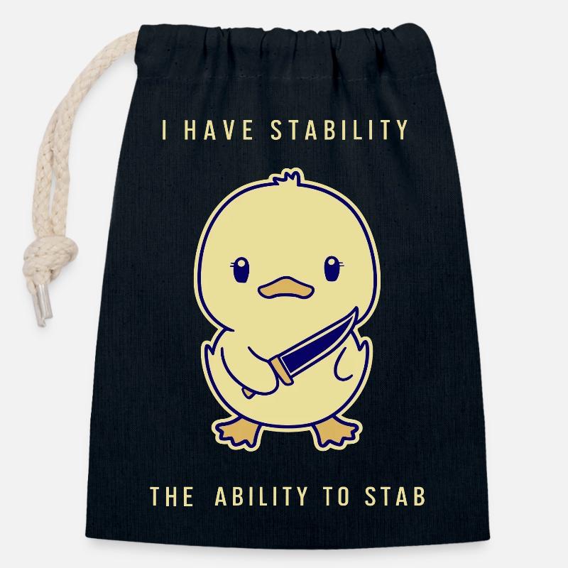 I Have Stability - The Ability To Stab - Verschließbarer Geschenkbeutel aus Baumwolle (14x20cm) - Navy