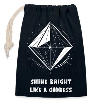 BRILLE COMME UNE DÉESSE - Sac cadeau en coton avec cordon (14 x 20 cm) - bleu marine - Devant
