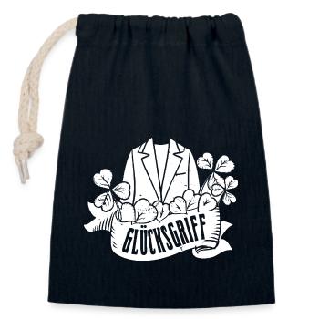 Thrift Shop Glücksgriff Liebe Secondhand Shops - Closable cotton gift bag (14x20cm) - navy - Front