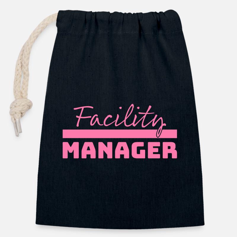 Tshirt Facility Manager rosa - Verschließbarer Geschenkbeutel aus Baumwolle (14x20cm) - Navy