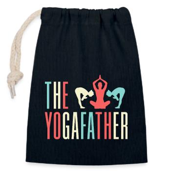 Yoga Le Yogafather Yoga drôle - Sac cadeau en coton avec cordon (14 x 20 cm) - bleu marine - Devant