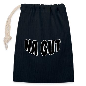 All right: bold outline handwriting - Closable cotton gift bag (14x20cm) - navy - Front