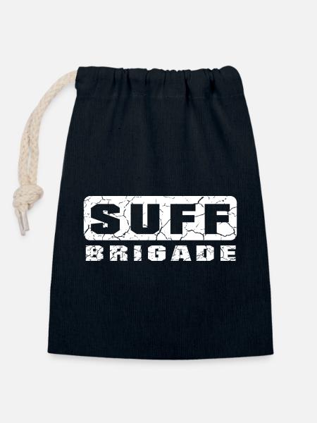 Suff Brigade weiss - Verschließbarer Geschenkbeutel aus Baumwolle (14x20cm) - Navy