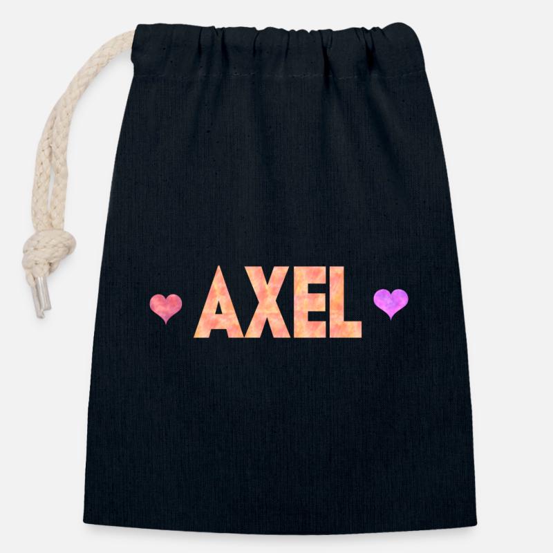 Axel - Sac cadeau en coton avec cordon (14 x 20 cm) - bleu marine